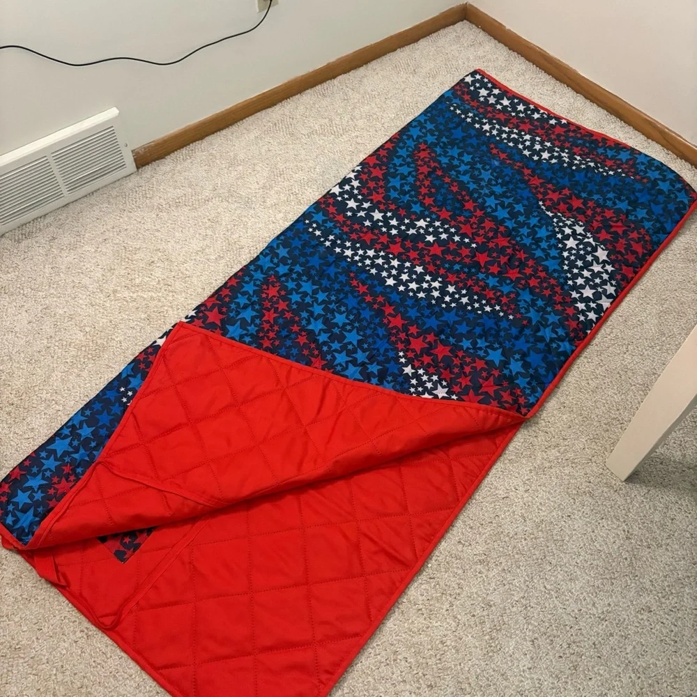 Red White Blue USA July 4th Beach Picnic Utility Blanket 5’ X 6’ outdoor cabin